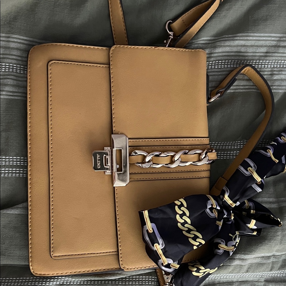 Aldo Tan Crossbody Bag with Chain Detail